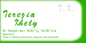 terezia khely business card